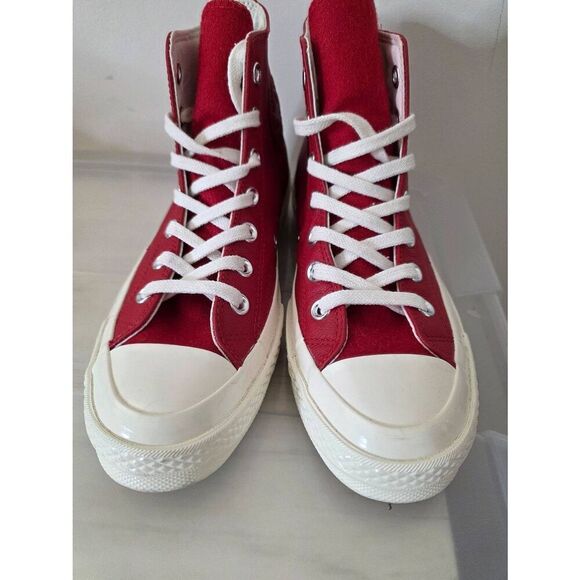 CONVERSE CHUCK TAYLOR ALL STAR "BIG C LOGO" HIGH TOP RED LEATHER SHOES SIZE W7/M - Picture 3 of 11